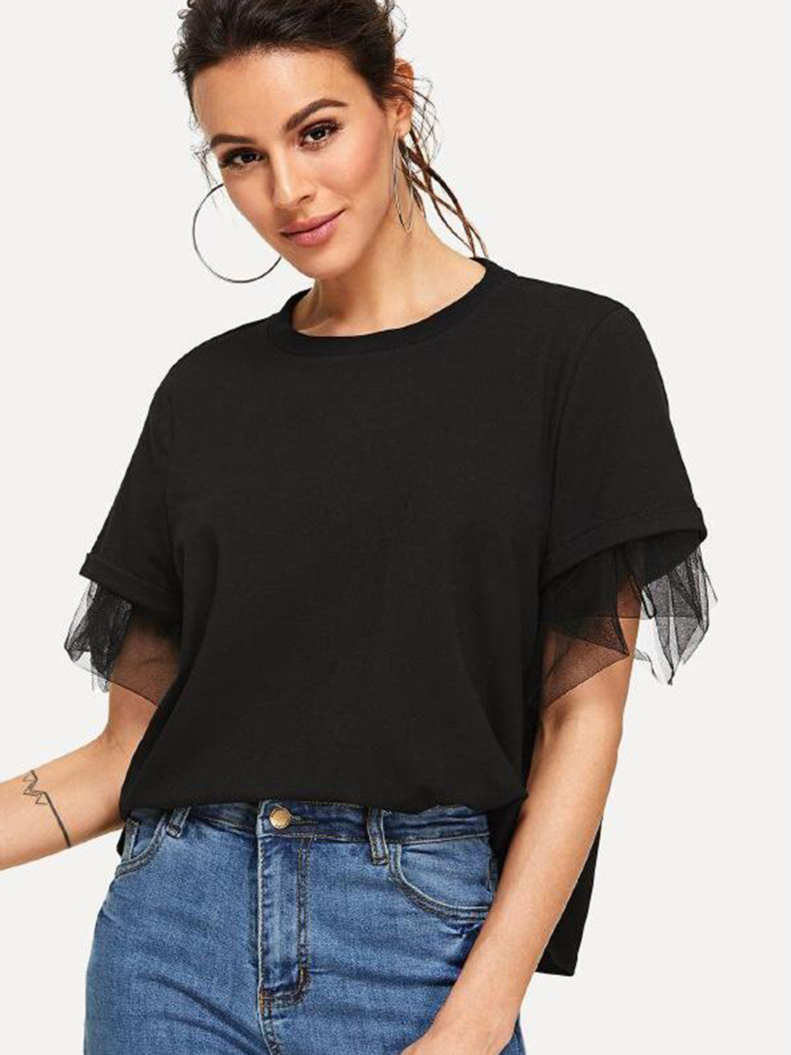 Round Neck Short Sleeve Top