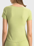 Notched Short Sleeve Active T-Shirt