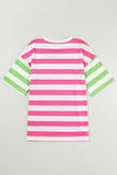 Striped Round Neck Half Sleeve T-Shirt