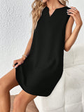 Notched Sleeveless Mini Tank Dress