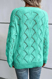 Openwork V-Neck Long Sleeve Sweater