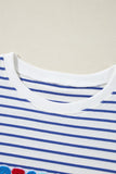 FIRECRACKER Striped Round Neck Long Sleeve Sweatshirt