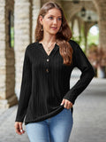 Mandy Notched Long Sleeve T-Shirt