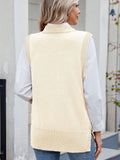 Buttoned Round Neck Sweater Vest