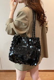 Sequin Braided Strap Shoulder Bag