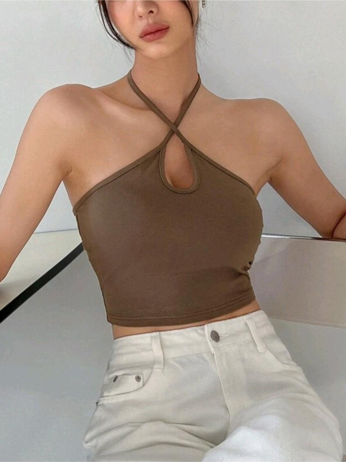 Crisscross Halter Neck Cami