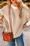 Round Neck Dropped Shoulder Sweater