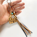 Turquoise Fringe Detail Key Chain