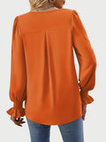 V-Neck Flounce Sleeve Top