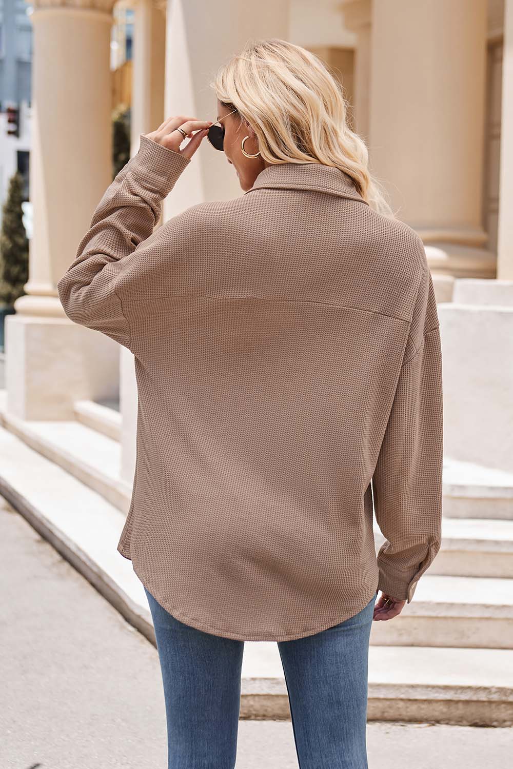 Mandy Collared Neck Dropped Shoulder Shirt