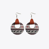 Round Shape Wooden Dangle Earrings