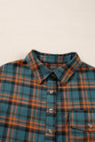 Plaid Collared Neck Long Sleeve Shirt