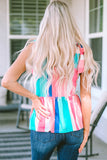 Tied Color Block Peplum Cami