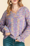 Confetti V-Neck Long Sleeve Sweater