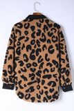 Leopard Button Up Long Sleeve Jacket