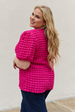 And The Why Full Size Bubble Textured Puff Sleeve Top