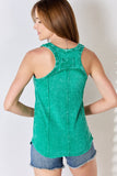 Zenana Washed Racerback V-Neck Tank