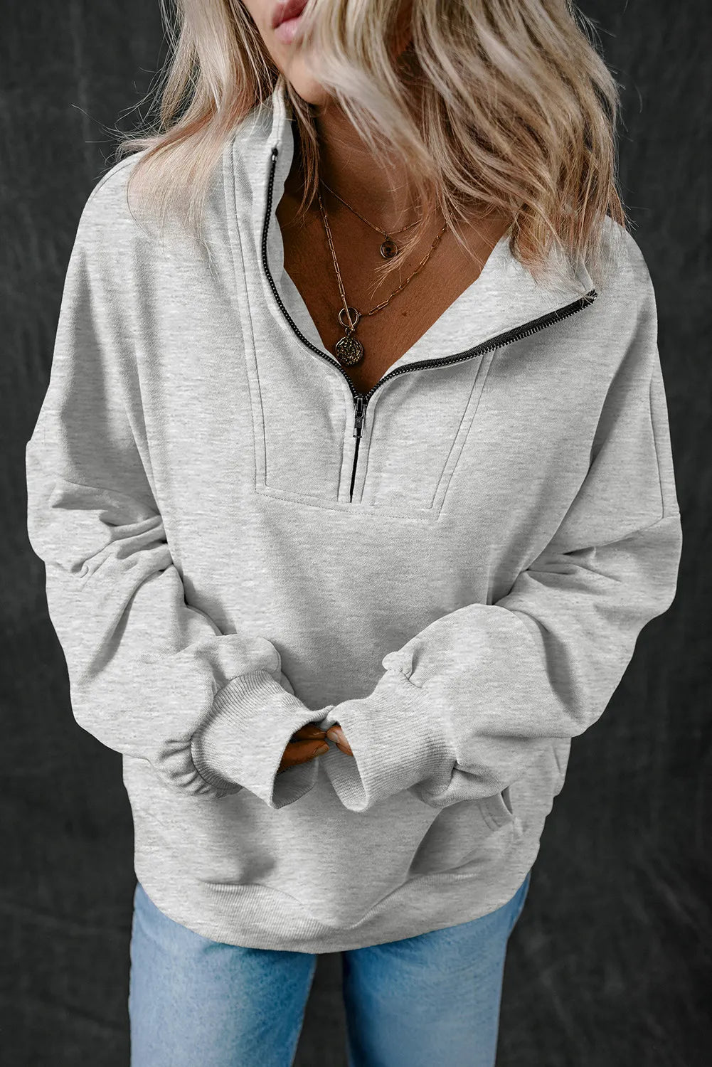 Half Zip Long Sleeve Sweatshirt