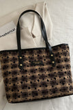 Heart Plaid PU Leather Strap Tote Bag