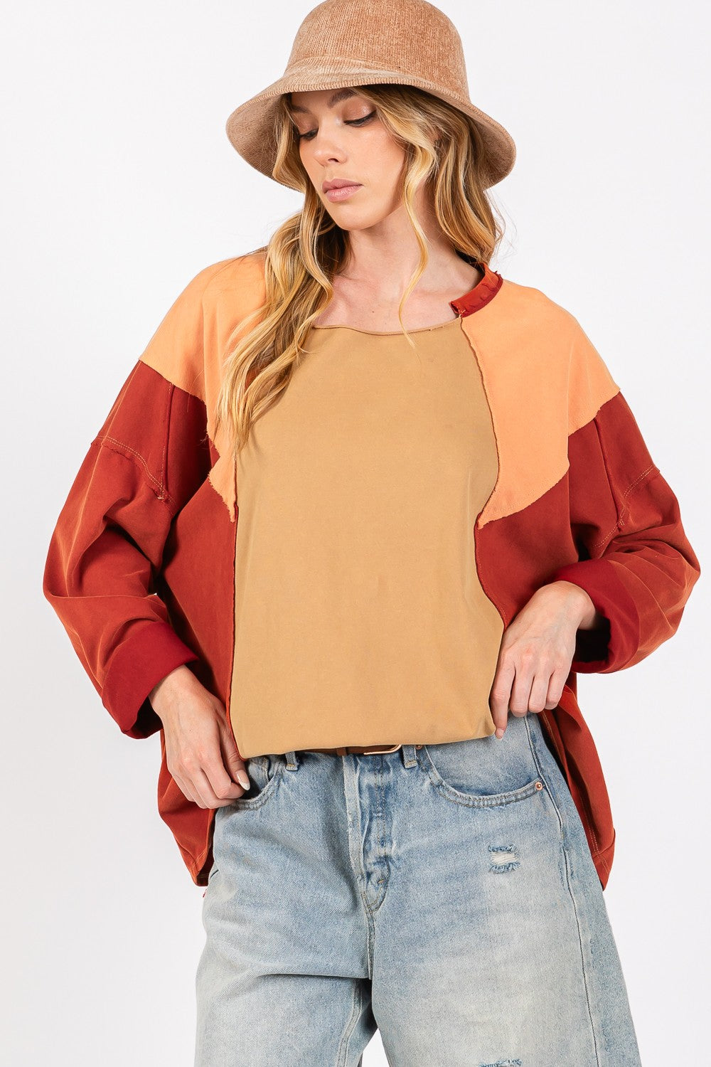 SAGE + FIG Mineral Wash Color Block Top