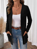 Open Front Long Sleeve Cardigan with Pockets