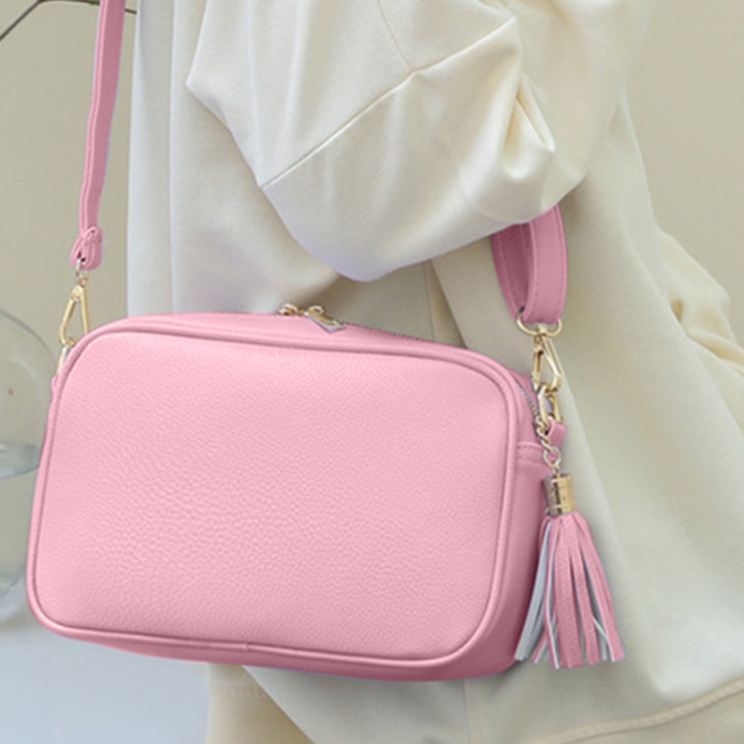 Tassel PU Leather Crossbody Bag