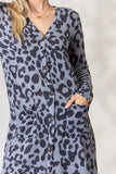 Celeste Full Size Button Up Animal Print Cardigan