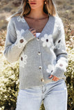 Flower Button Up Long Sleeve Cardigan