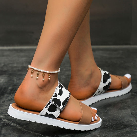 Animal Print Open Toe Sandals