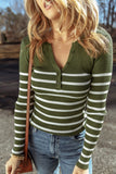 Striped Long Sleeve Knit Top