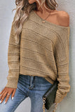 Boat Neck Dropped Shoulder Sweater