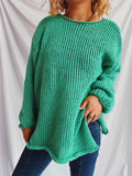 Boat Neck Dropped Shoulder Sweater