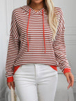 Mandy Striped Long Sleeve Hooded Knit Top