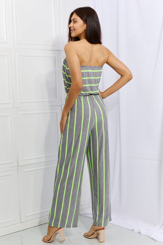 Sew In Love Pop Of Color Full Size Sleeveless Striped Jumpsuit