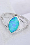 925 Sterling Silver Split Shank Opal Ring