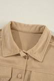 Frill Button Up Long Sleeve Shacket