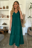 V-Neck Sleeveless Midi Tiered Dress