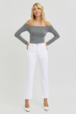 RISEN Full Size Tummy Control Elastic Band High Rise Crop Straight Jeans