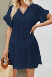 V-Neck Flounce Sleeve Cover-Up Dress