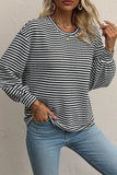 Striped Round Neck Long Sleeve Top