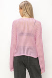 HYFVE Openwork Ribbed Long Sleeve Knit Top