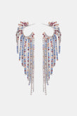 Fringed Rhinestone Zinc Alloy Dangle Earrings