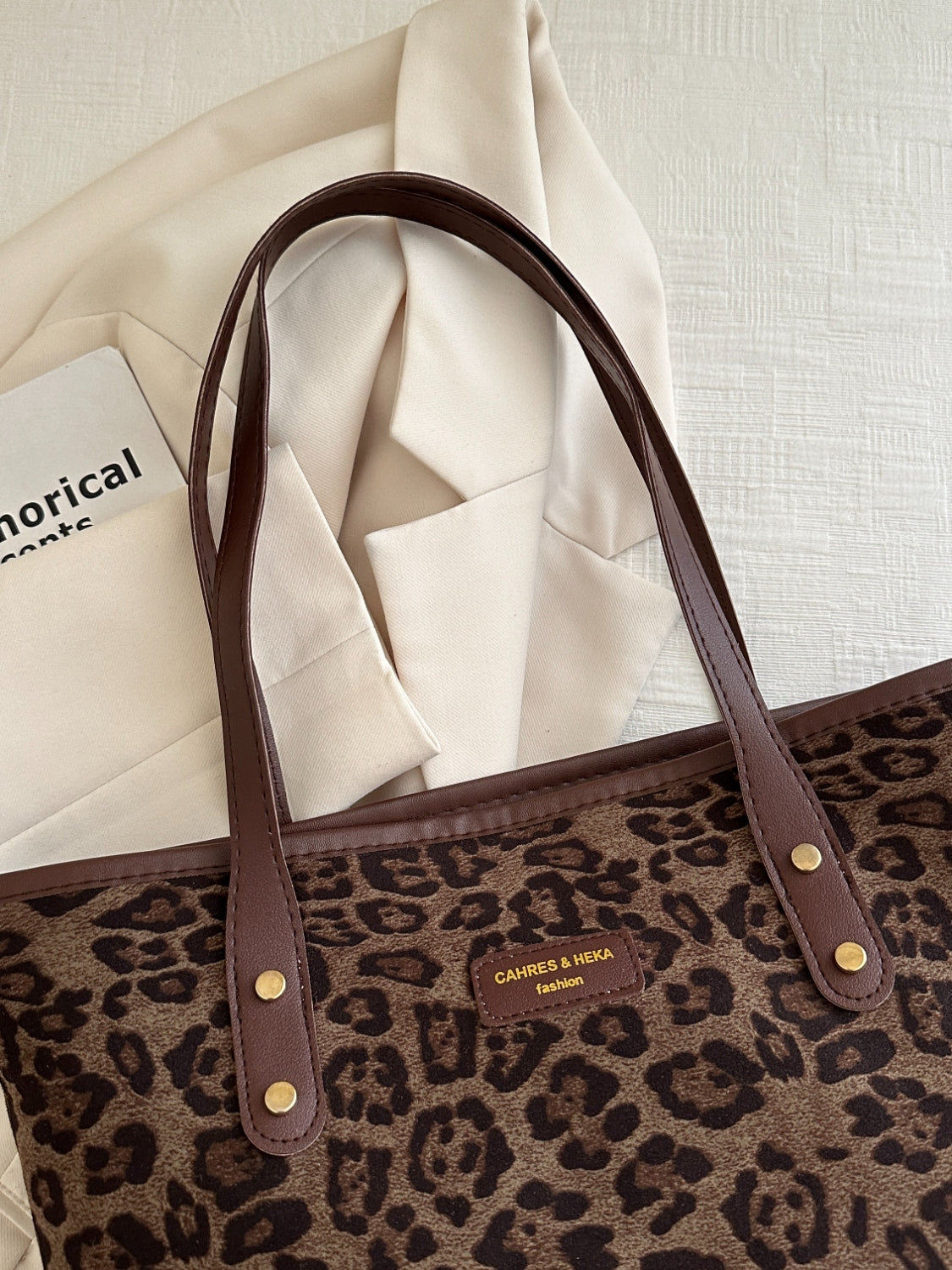 Leopard Polyester Tote Bag