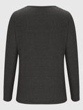 Crisscross V-Neck Long Sleeve T-Shirt