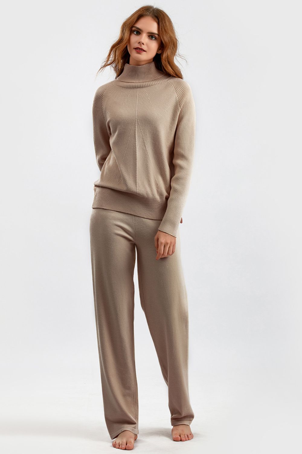 Basic Bae Turtleneck Raglan Sleeve Top and Pants Sweater Set