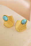 Turquoise 18K Gold Plated Stud Earrings