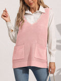 Slit V-Neck Sweater Vest