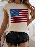 Devine US Flag Round Neck Sweater Vest