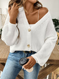 V-Neck Button Up Long Sleeve Cardigan