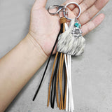 Turquoise Fringe Detail Key Chain